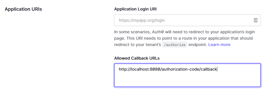 configuring allowed callback URLs on Auth0