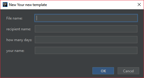 Creating a template using IntelliJ